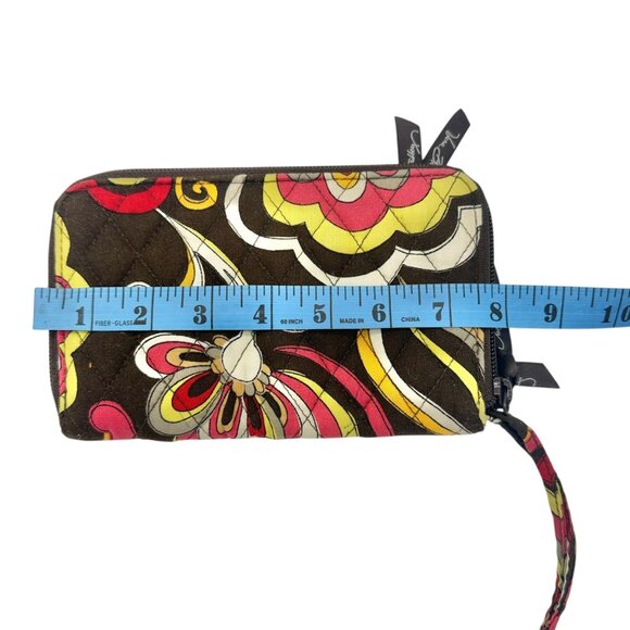 Vera Bradley Wristlet Wallet In Puccini Pattern Zip Closure Card Slots 8" X 5" - Picture 7 of 9